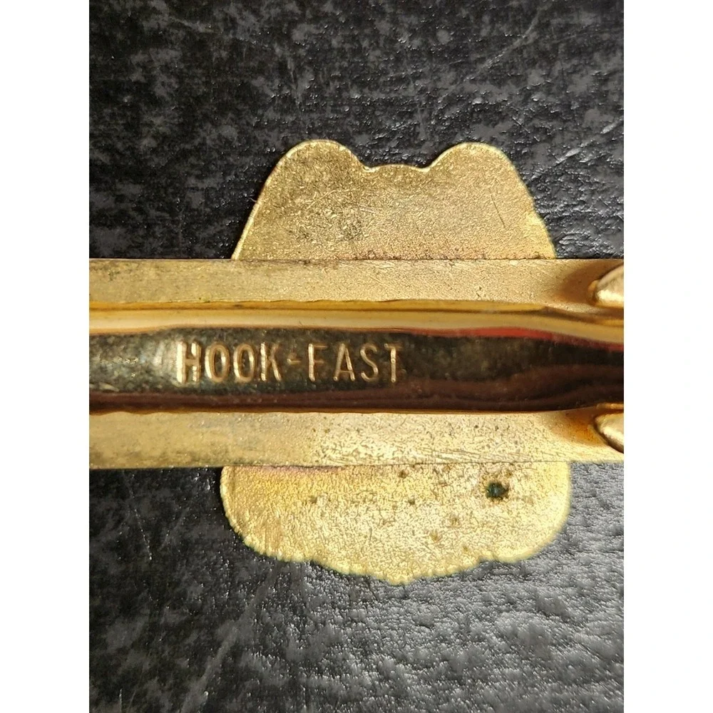 Obsolete Akron Police Tie‎ Clip Hook-Fast Gold Tone Enamel